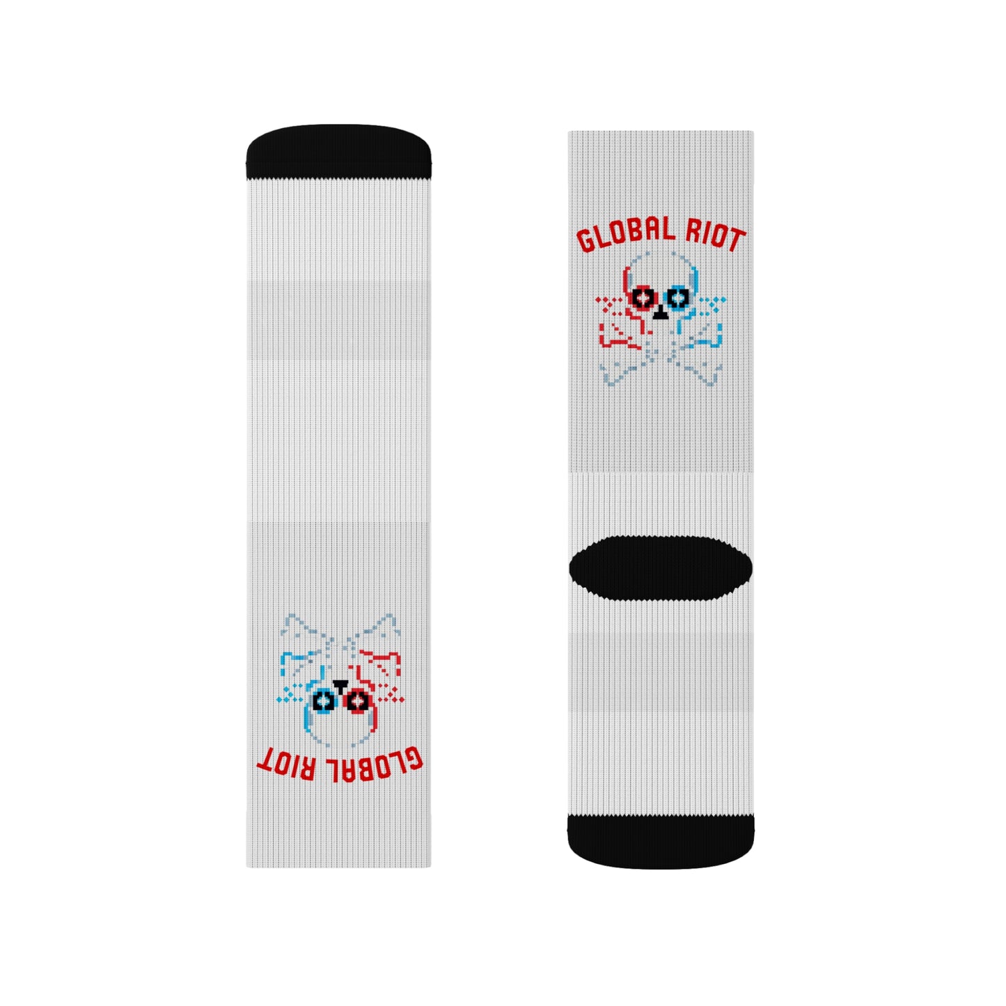 Global Riot Pixel Skull Crew Socks