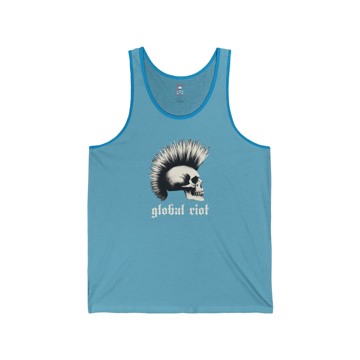 Camiseta sin mangas unisex con calavera punk de Global Riot 