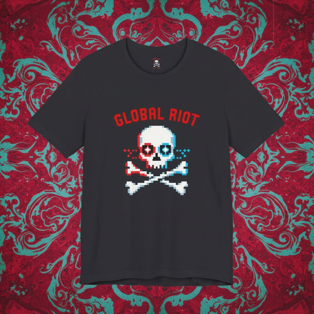 Global Riot Pixel Skull Unisex T-Shirt