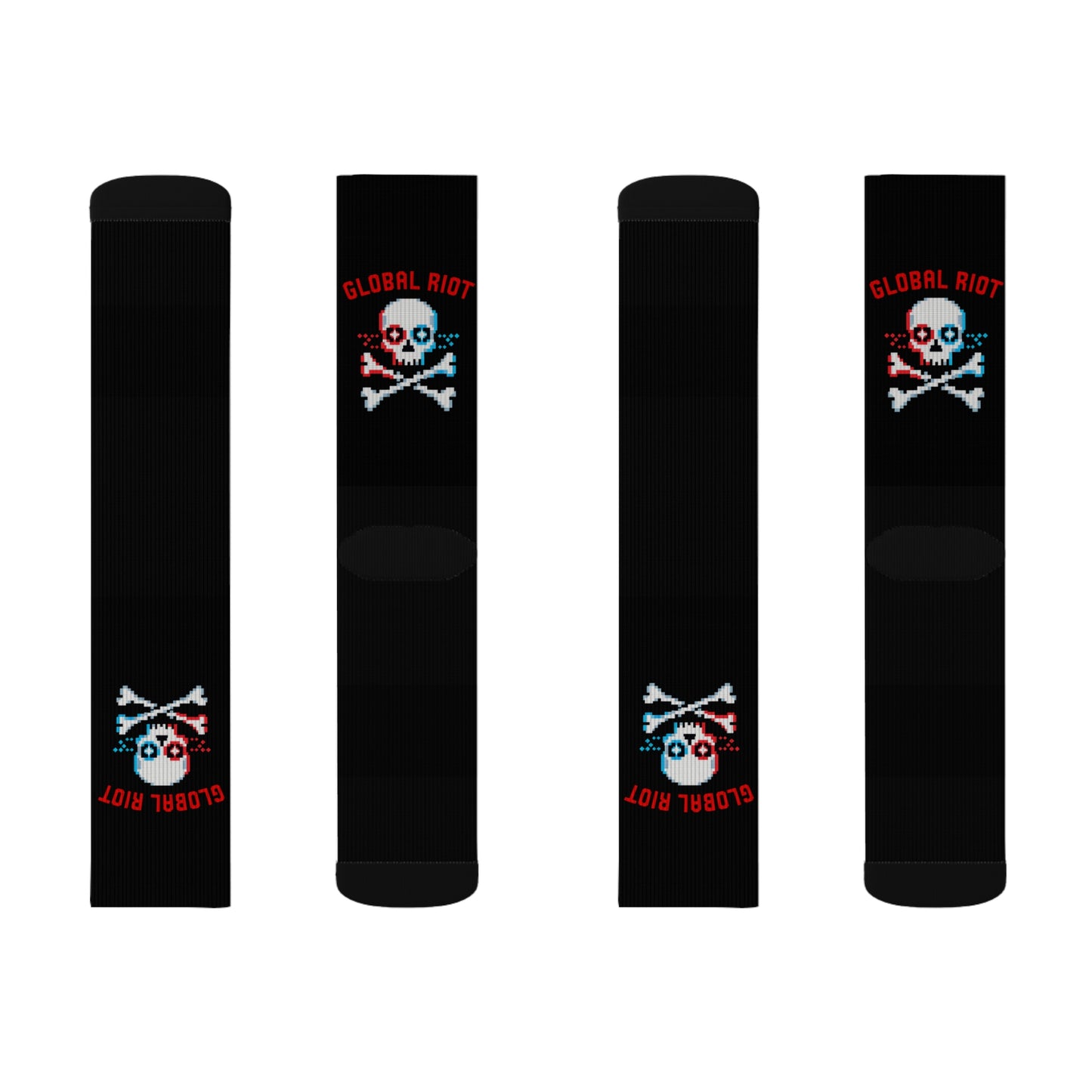 Global Riot Pixel Skull Crew Socks