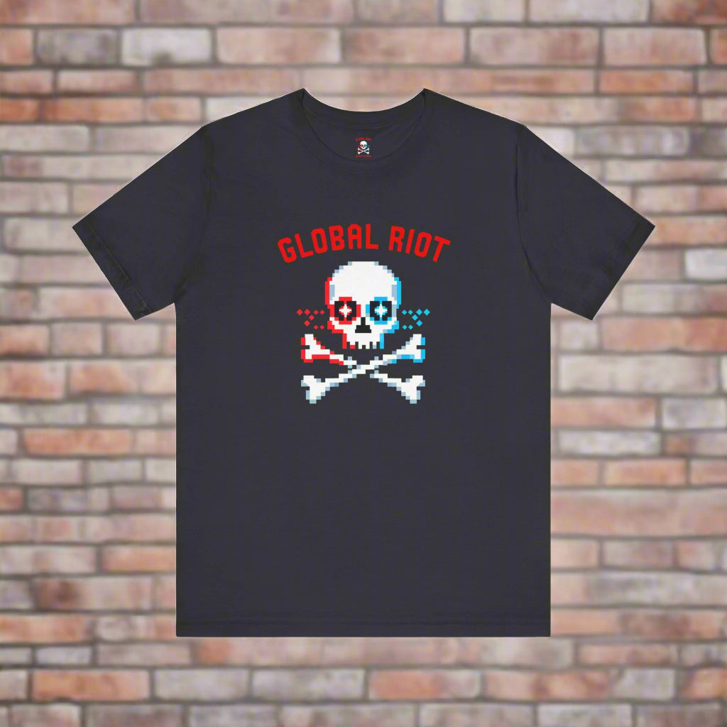 Global Riot Pixel Skull Unisex T-Shirt