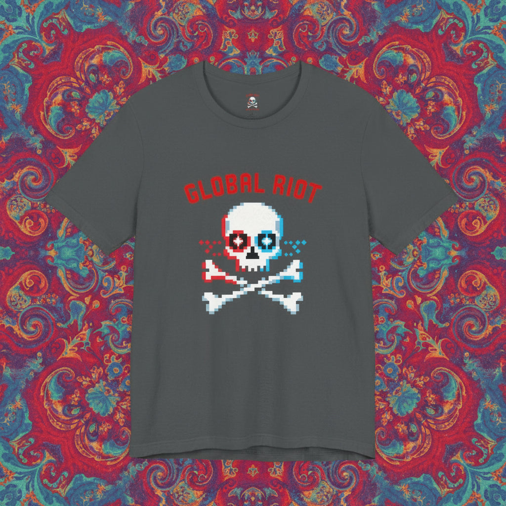 Global Riot Pixel Skull Unisex T-Shirt