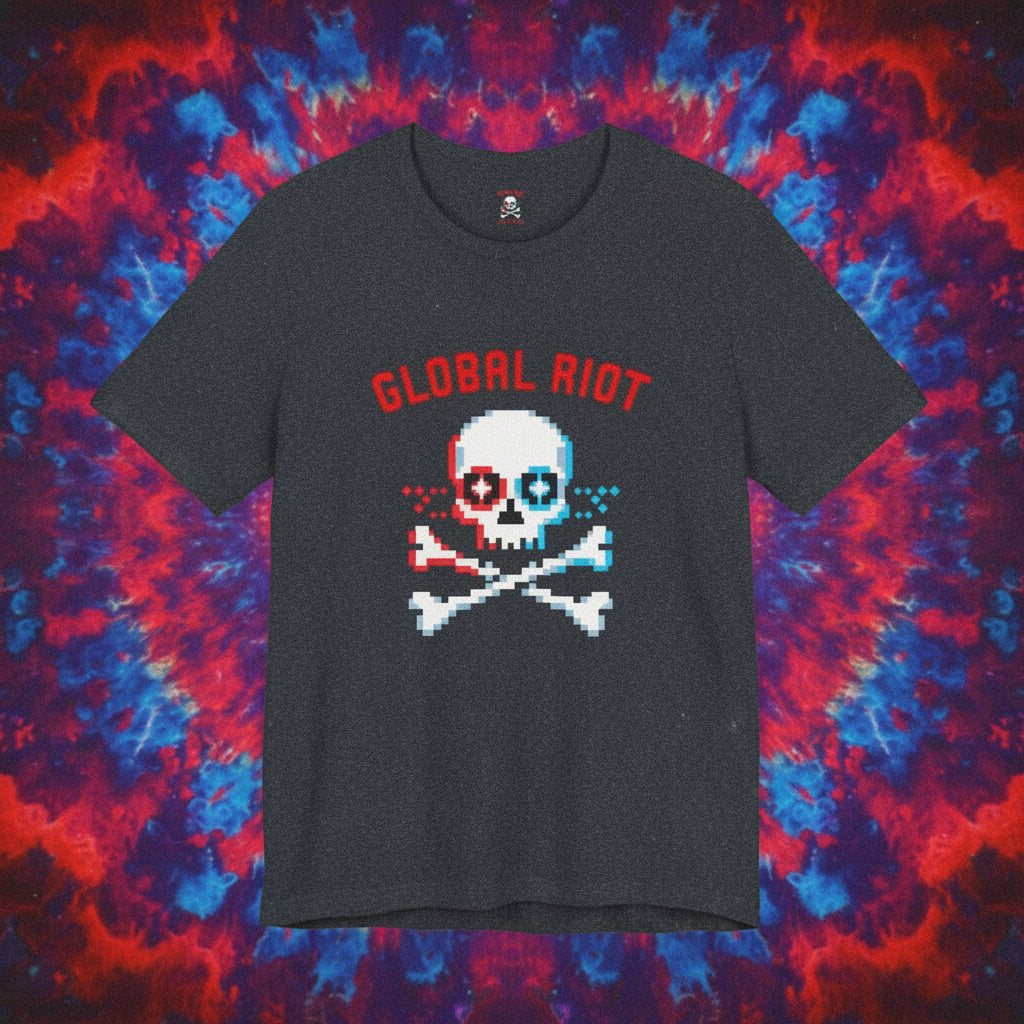 Global Riot Pixel Skull Unisex T-Shirt