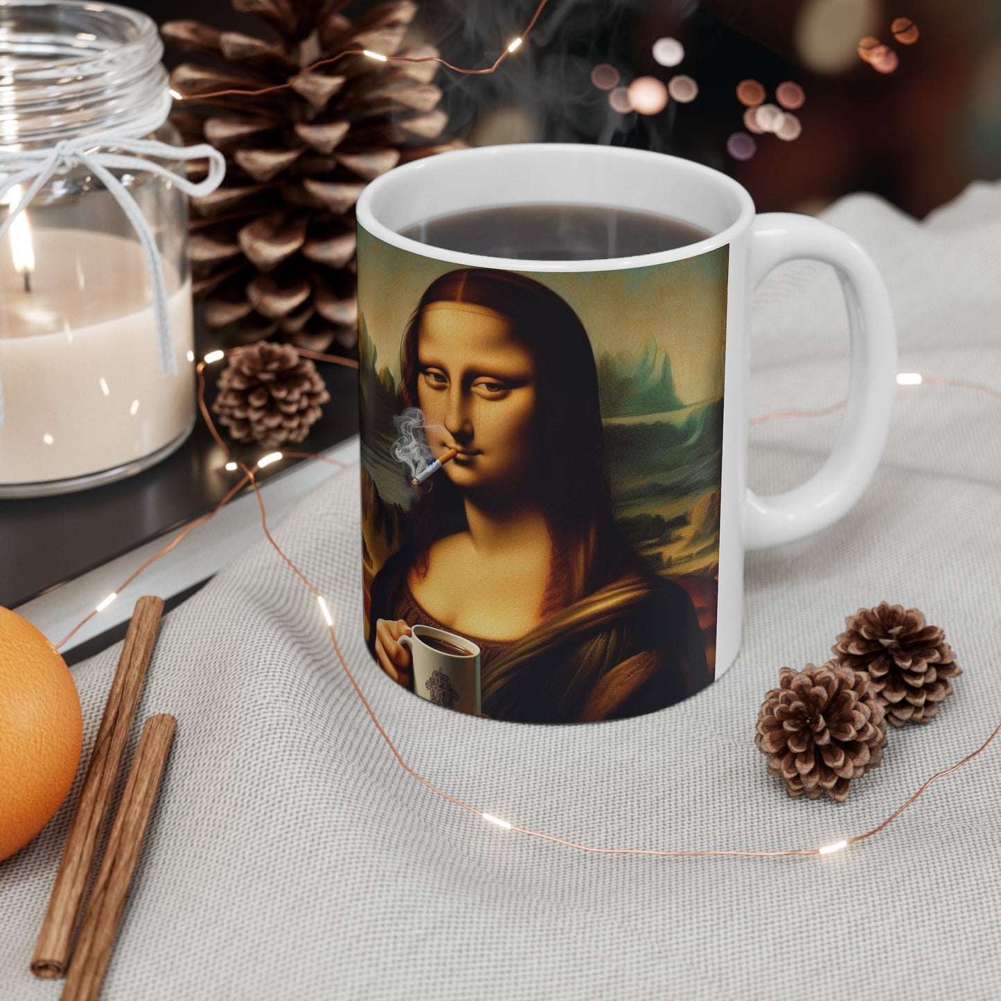 Taza de cerámica Smoking Mona (325 ml y 400 ml) 