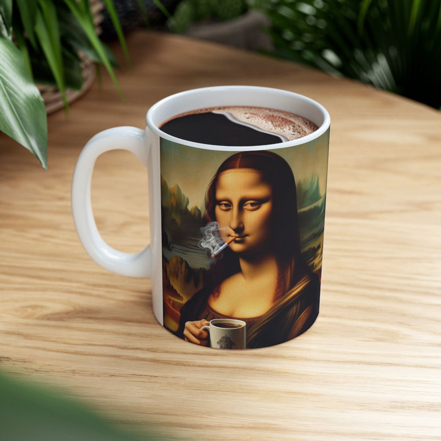 Taza de cerámica Smoking Mona (325 ml y 400 ml) 