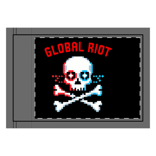 Absurditees Pixel Skull Jolly Roger, Double-sided Flag