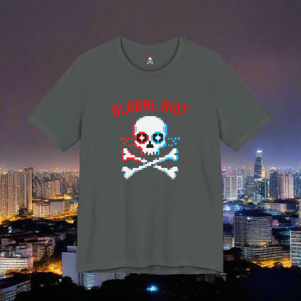 Global Riot Pixel Skull Unisex T-Shirt