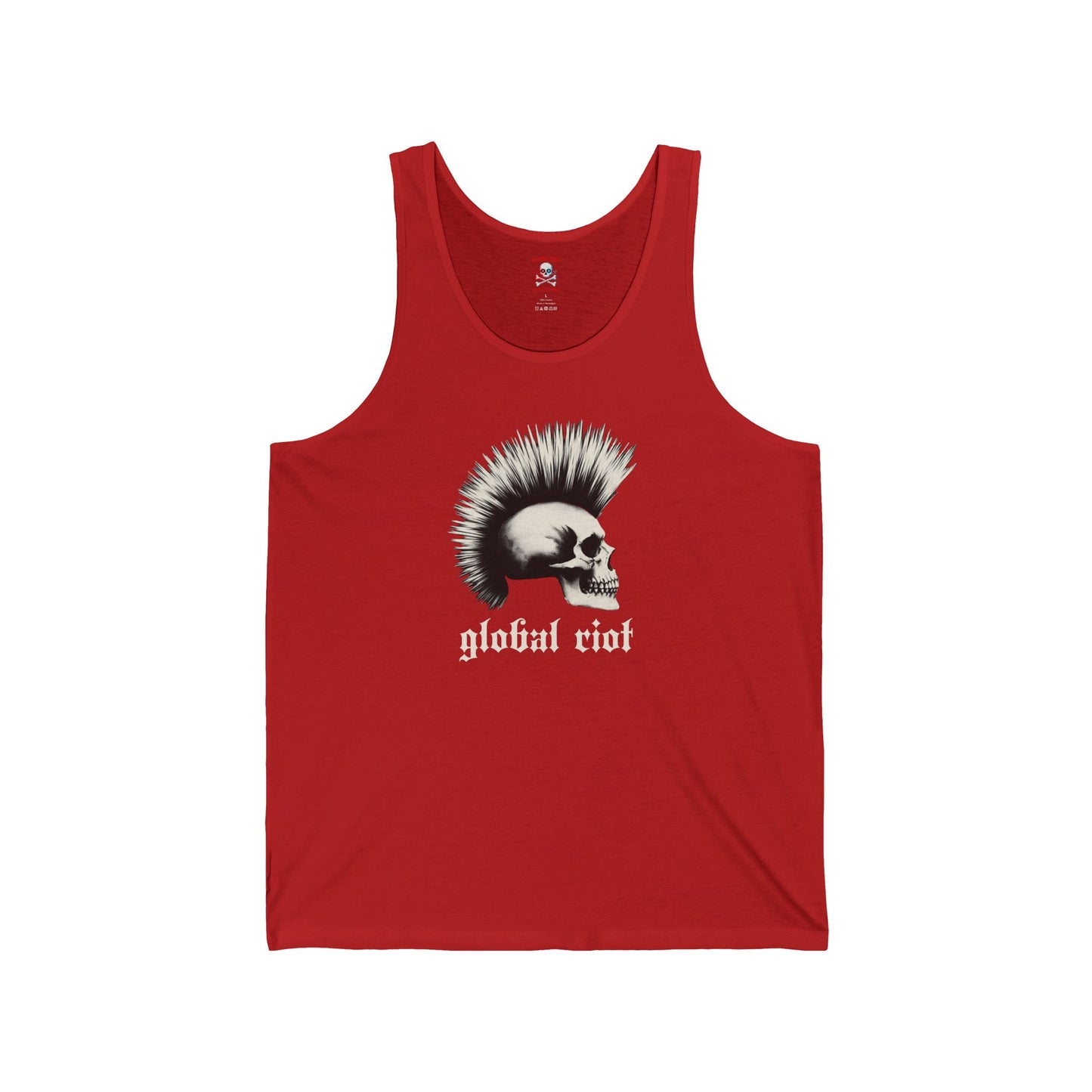 Camiseta sin mangas unisex con calavera punk de Global Riot 