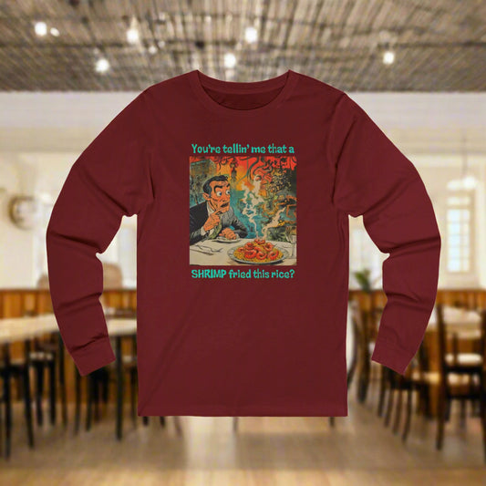 Camiseta unisex de manga larga con arroz frito con camarones 