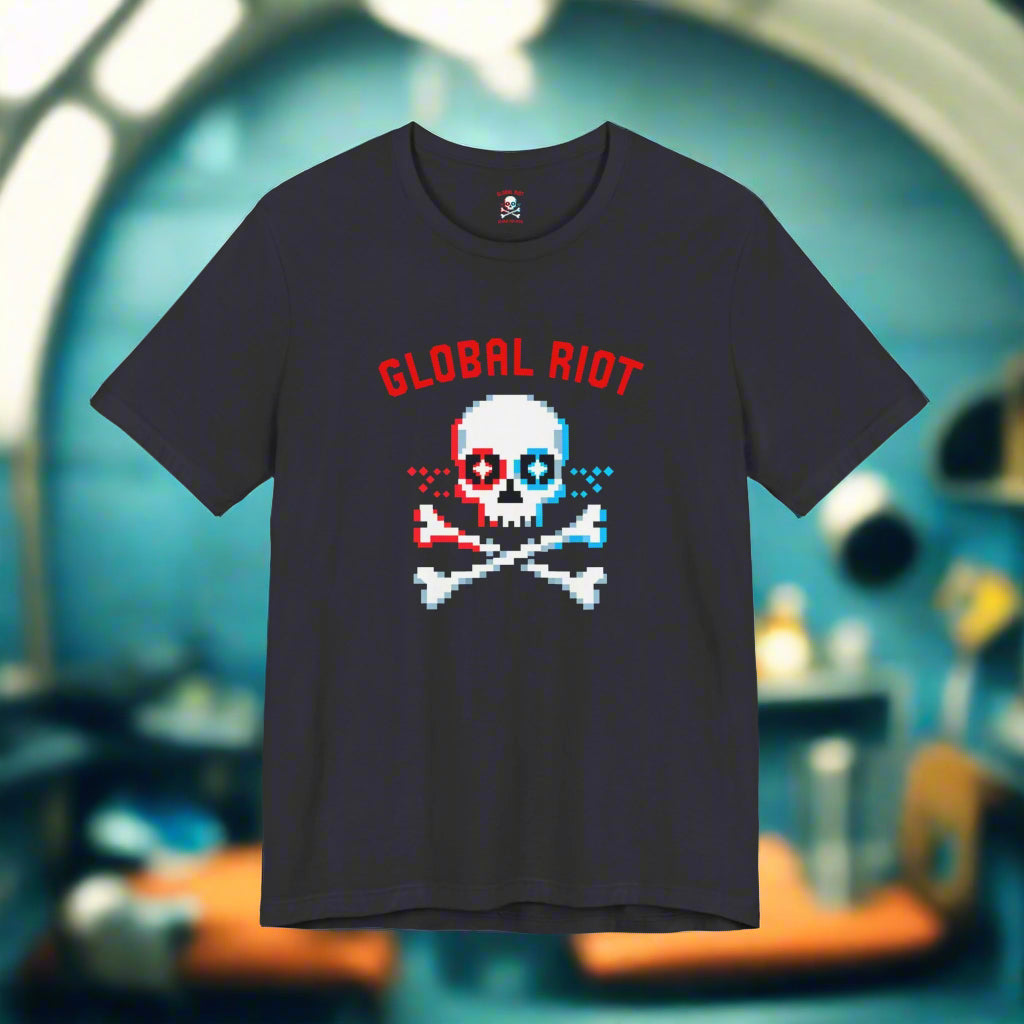 Global Riot Pixel Skull Unisex T-Shirt