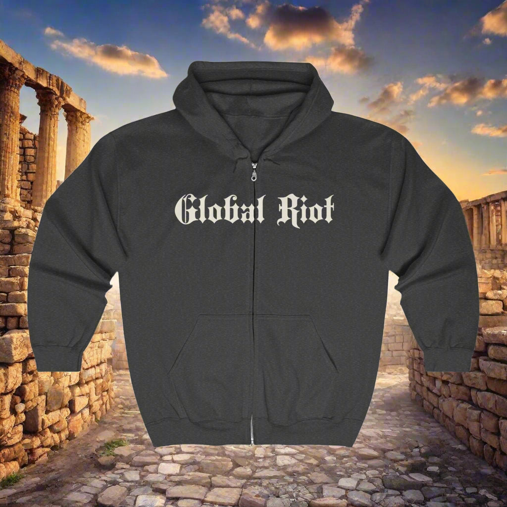 Sudadera con capucha y cremallera unisex de Global Riot