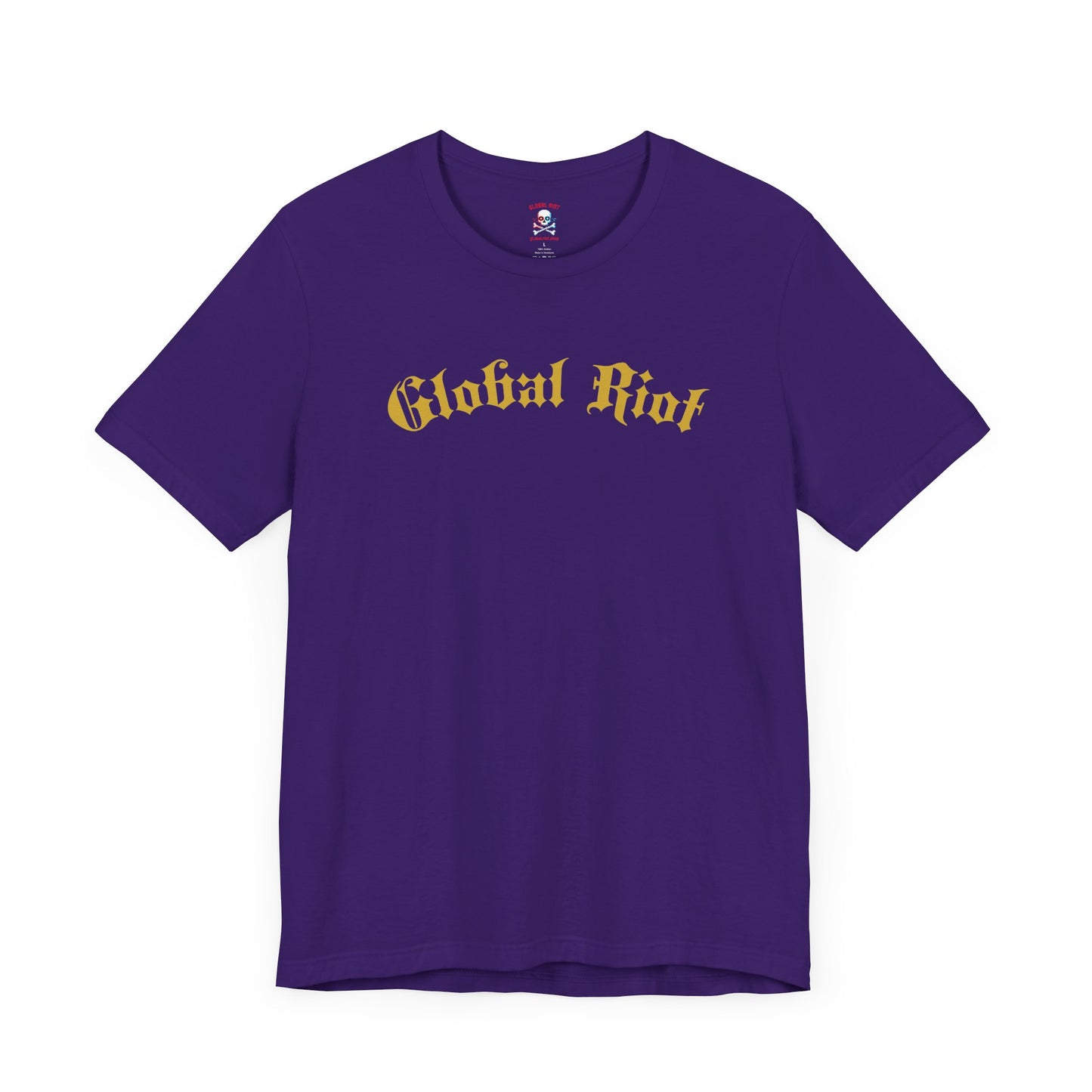 Global Riot Unisex T-Shirt, Gold Lettering