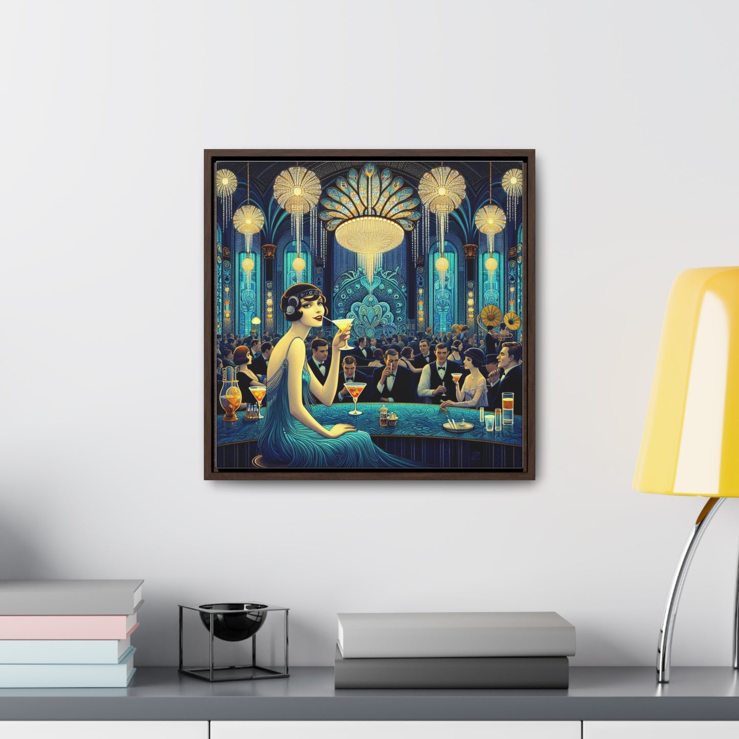 Flapper Days, lienzo de galería, marco cuadrado