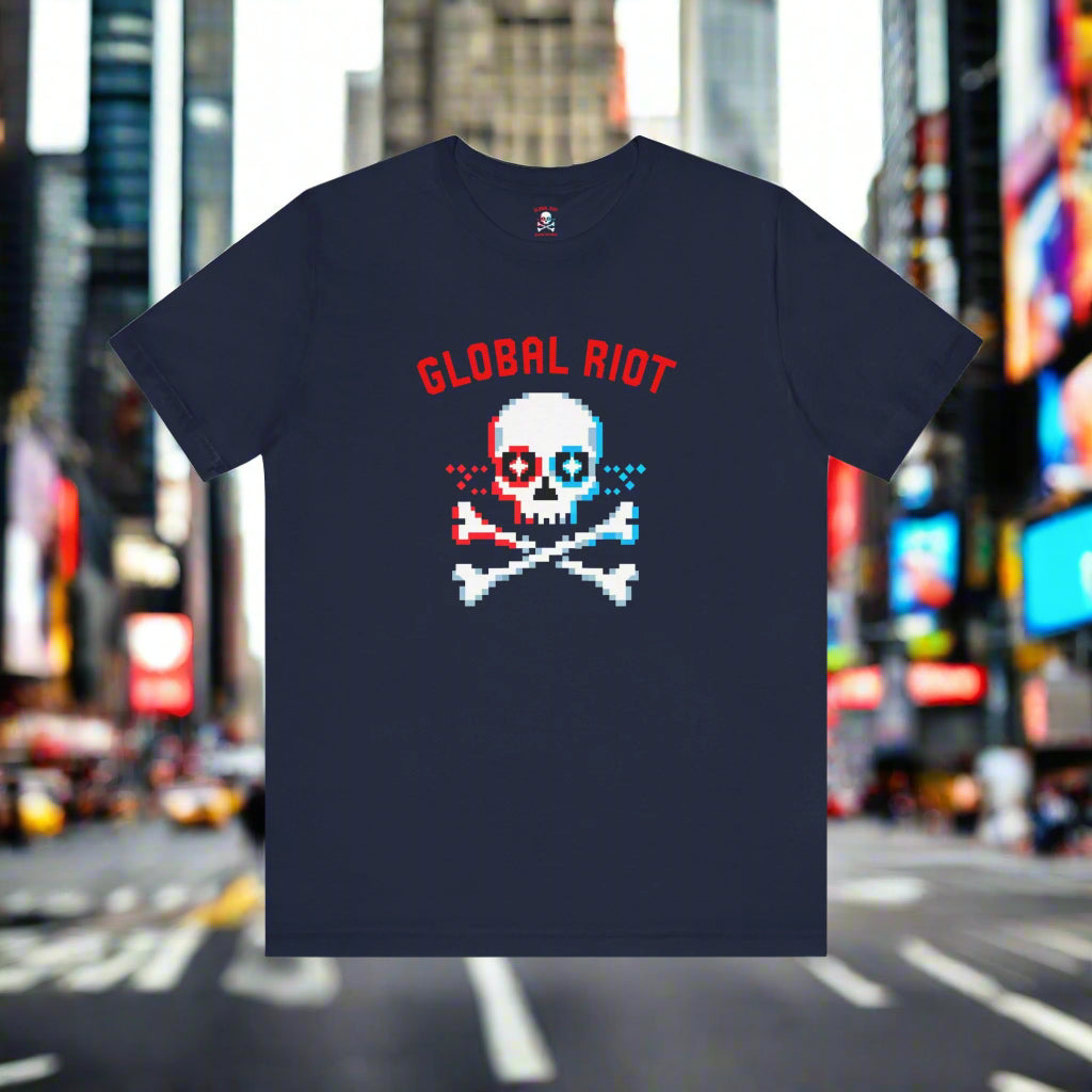 Global Riot Pixel Skull Unisex T-Shirt
