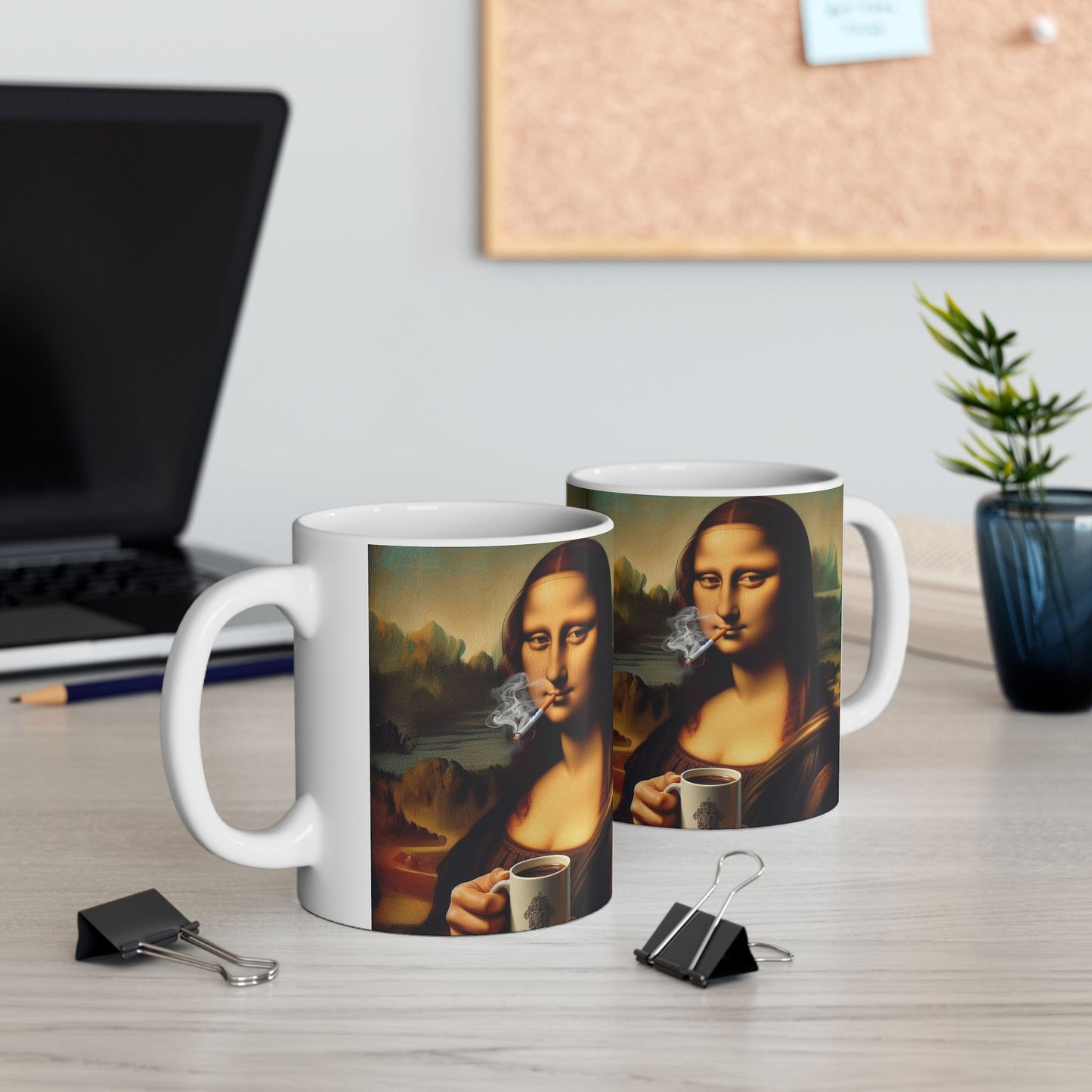 Taza de cerámica Smoking Mona (325 ml y 400 ml) 