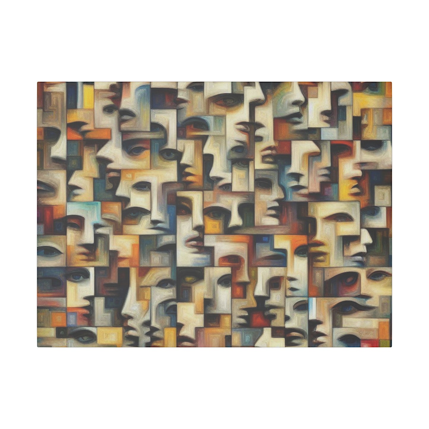 Lienzo mate "Muchas caras", estirado, 0,75"