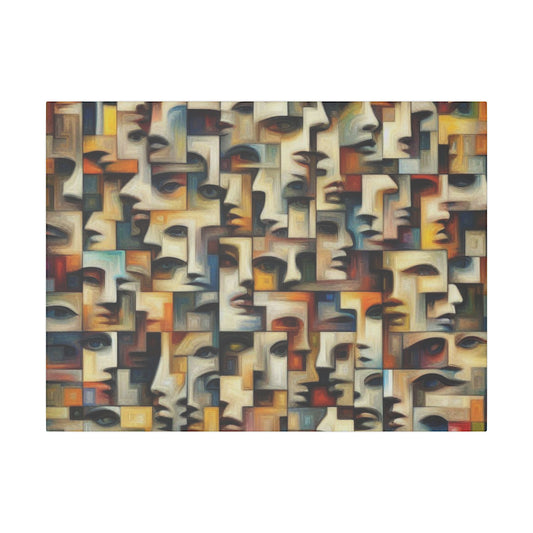 Lienzo mate "Muchas caras", estirado, 0,75"