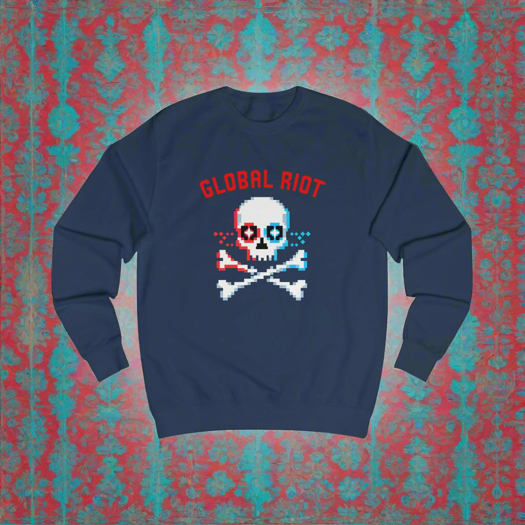 Sudadera unisex con calavera pixelada de Global Riot
