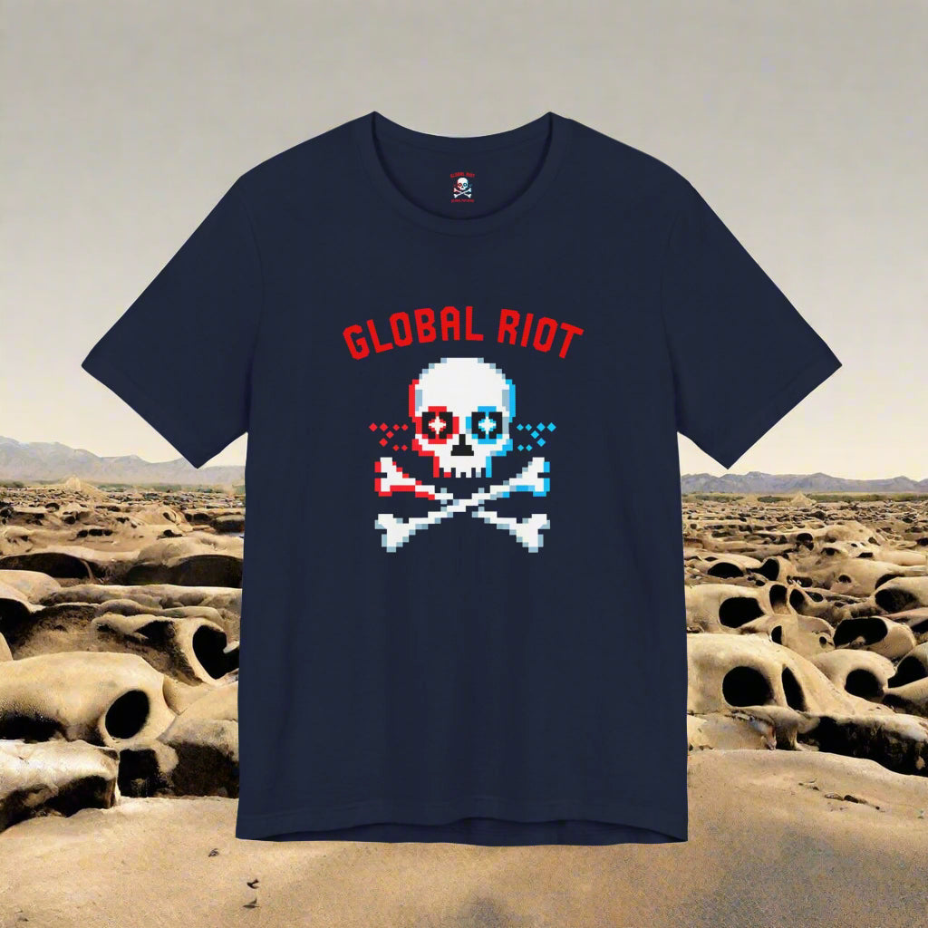 Global Riot Pixel Skull Unisex T-Shirt