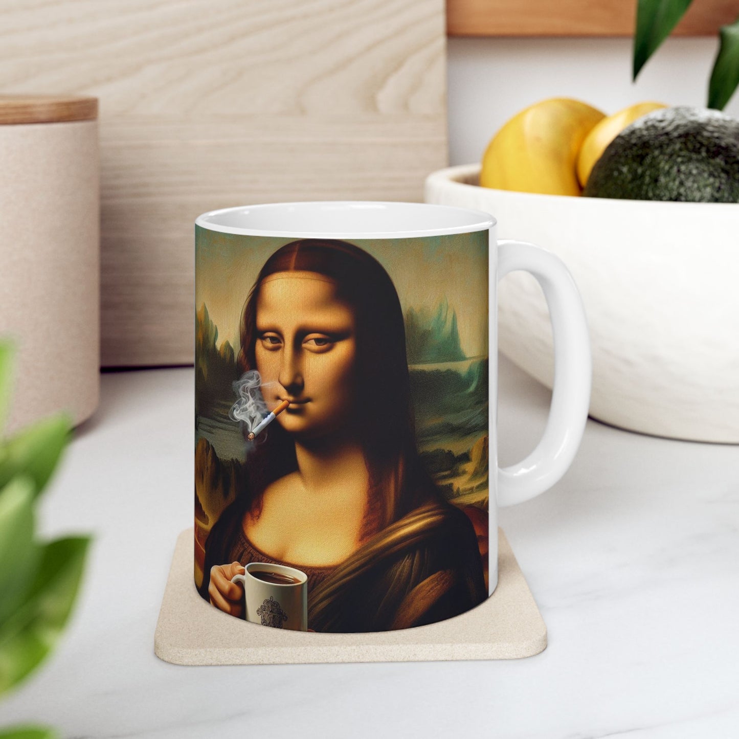 Taza de cerámica Smoking Mona (325 ml y 400 ml) 