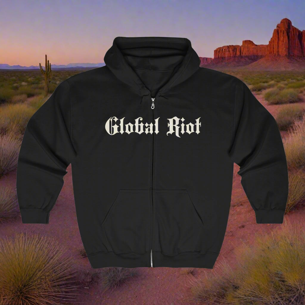 Sudadera con capucha y cremallera unisex de Global Riot