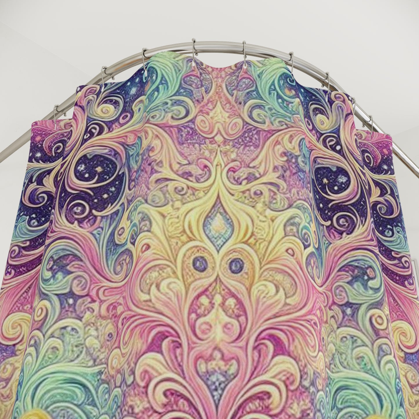 Vibrant Bohemian Shower Curtain - Colorful Floral Design for a Cheerful Bathroom Makeover