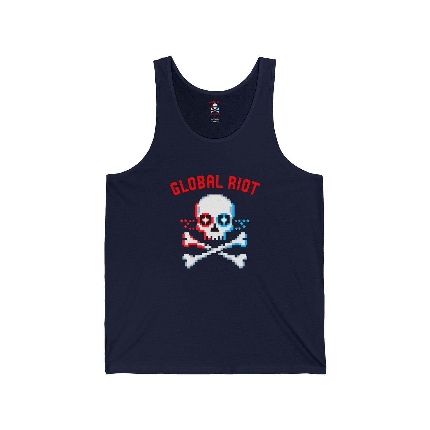 Camiseta sin mangas unisex con calavera de Global Riot 