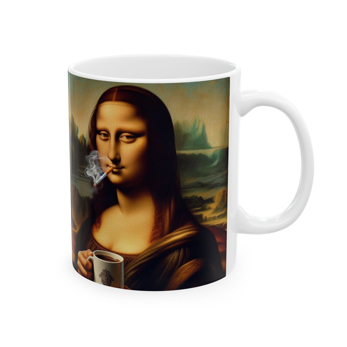 Taza de cerámica Smoking Mona (325 ml y 400 ml) 