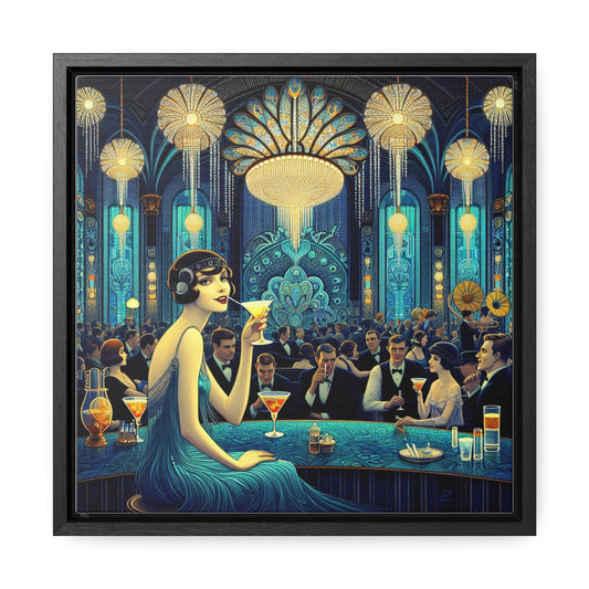 Flapper Days, lienzo de galería, marco cuadrado