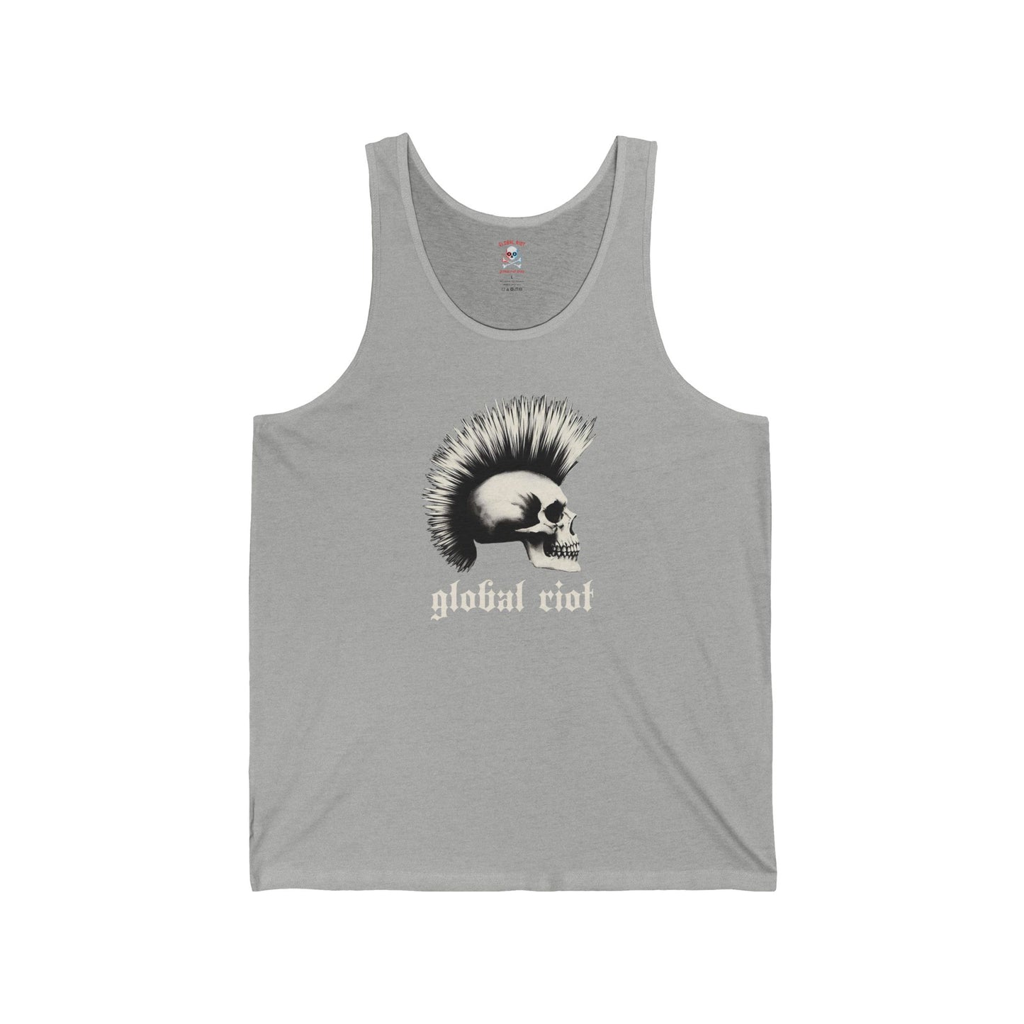 Camiseta sin mangas unisex con calavera punk de Global Riot 