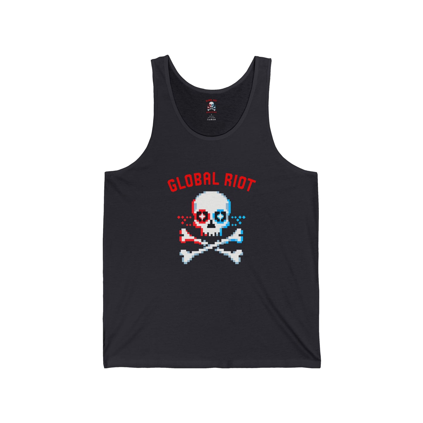 Camiseta sin mangas unisex con calavera de Global Riot 