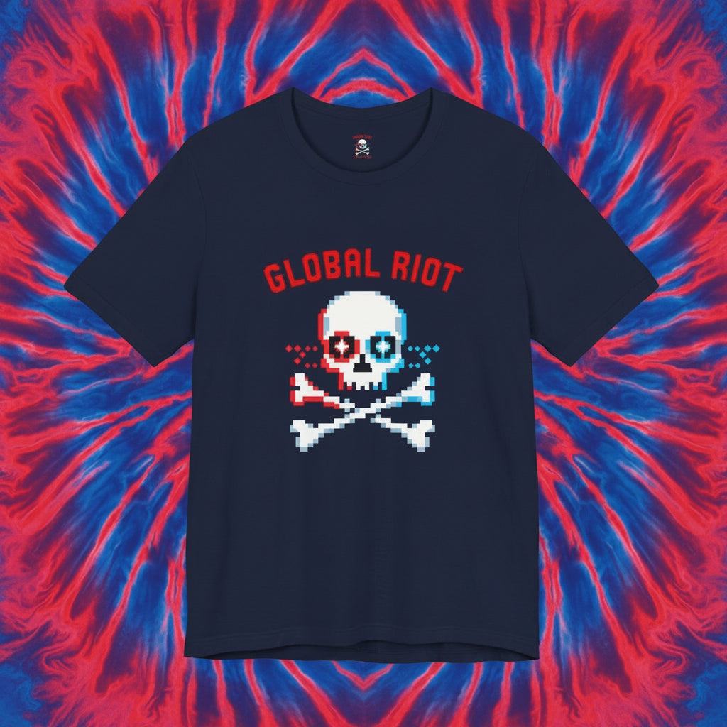 Global Riot Pixel Skull Unisex T-Shirt