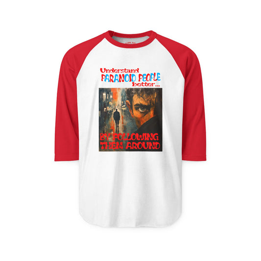 Camiseta unisex con gráfico raglán: Entiende a la gente paranoica. Camiseta de estilo vintage. Regalo para fans de la psicología. Camiseta informal con humor. Prenda original y llamativa.