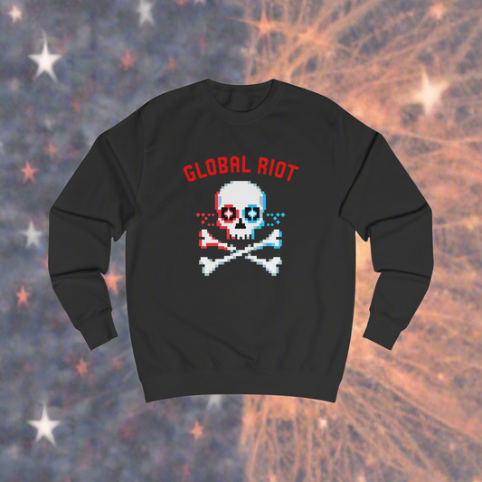 Sudadera unisex con calavera pixelada de Global Riot